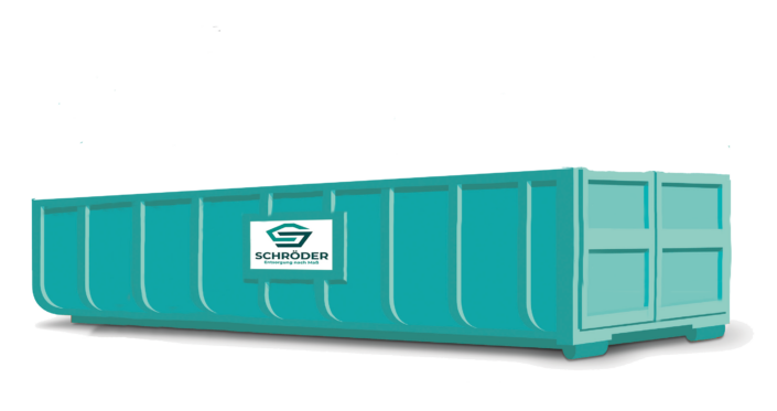 20 Kubikmeter Abrollcontainer, geeignet für eine Vielzahl von Entsorgungsaufgaben und Abfallmaterialien.