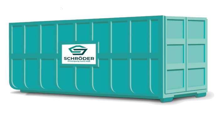 40 Kubikmeter Abrollcontainer von Schröder, perfekt für großangelegte Entsorgungs- und Abfallmanagementprojekte.